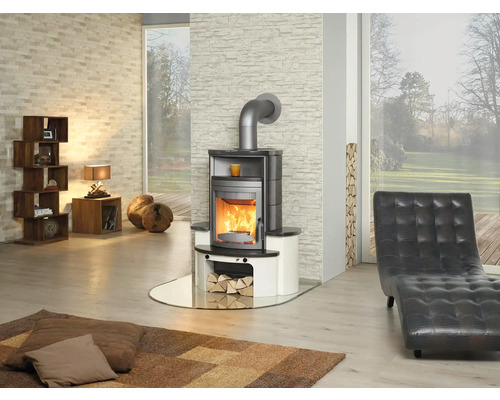 Kit de chimenea Hark Avenso GT ECOplus cerámica blanco negro 6 kW