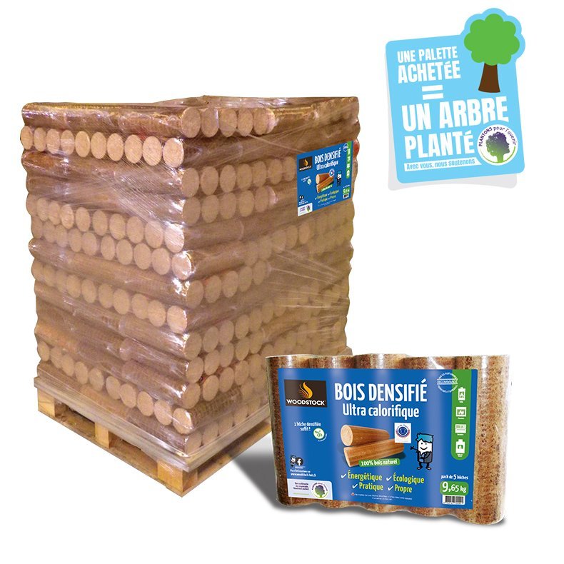 Palet de 104 packs de 5 leños densificados Woodstock