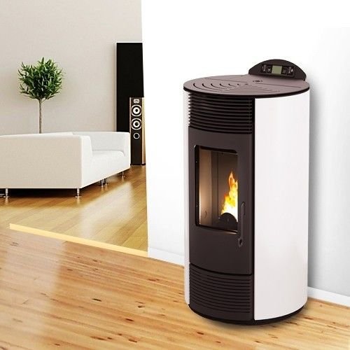 Estufa de pellets Moderna Smart blanca de 8