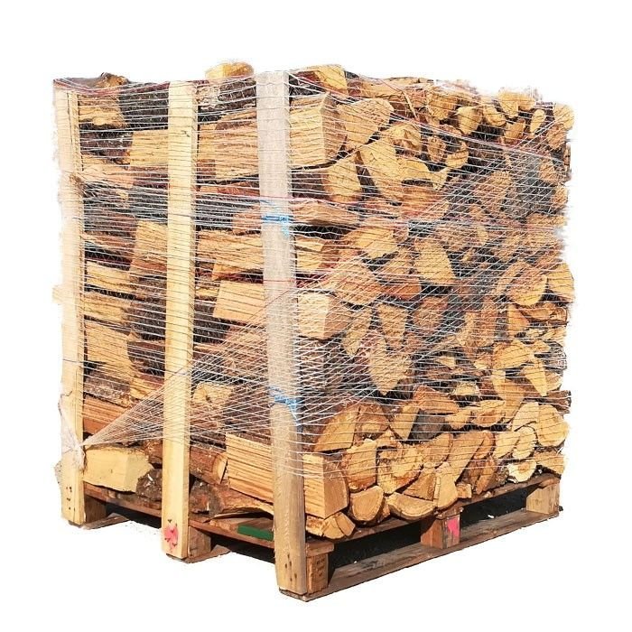 Cuatro palés de leña de roble haya y carpe de 40 cm
